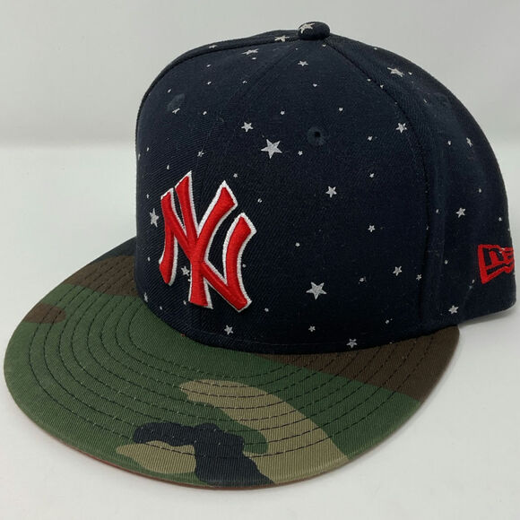 New Era 59FIFTY 2014 New York Yankees Fitted Cap 7 3/8 Camo Red Glow in Dark NWT - Picture 5 of 6